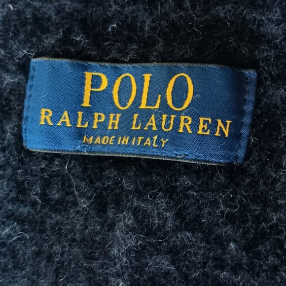 Polo Ralph Lauren Blue Plaid Wool Fringe Scarf Two Sided Reversible - Picture 4 of 9